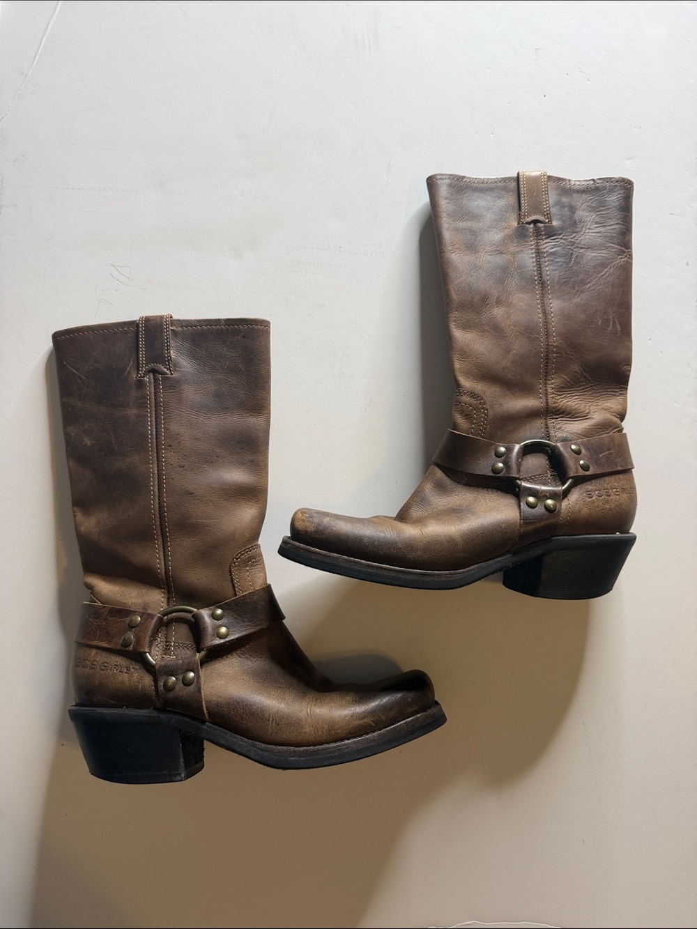 Vintage BCBGirls Leather Harness Boots Size 7.5